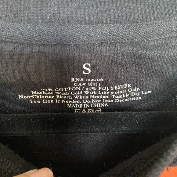 Princeton Tigers Sweatshirt Cropped Black and Orange size Small or Medium - Picture 4 of 8